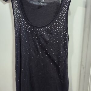a.n.a Black Rhinestone Tank Top